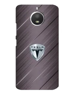 Чехол для Motorola MOTO E4 с картинкой «Металлическая текстура Tesla»