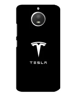 Чехол для Motorola MOTO E4 с картинкой «Tesla White Logo»
