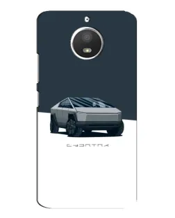 Чехол для Motorola MOTO E4 с картинкой «Серебристый Cybertruck Tesla»