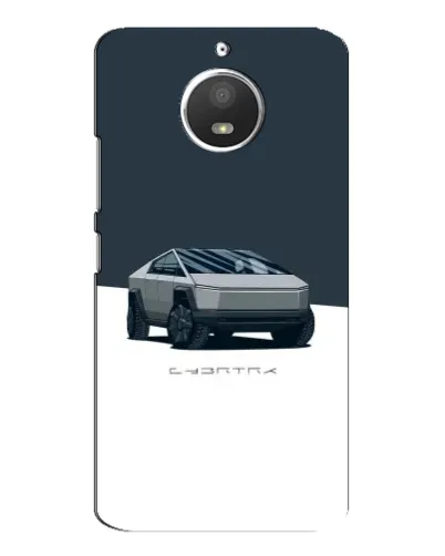 Чехол для Motorola MOTO E4 с картинкой «Серебристый Cybertruck Tesla»