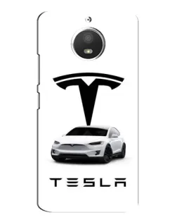 Чехол для Motorola MOTO E4 с картинкой «Tesla White Style»