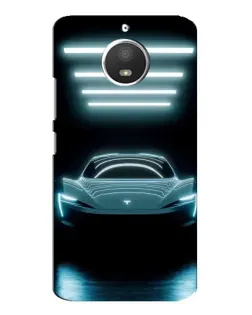 Чехол для Motorola MOTO E4 с картинкой «Tesla в неоне»