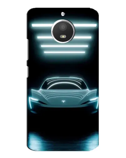 Чехол для Motorola MOTO E4 с картинкой «Tesla в неоне»