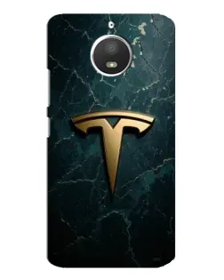 Чехол для Motorola MOTO E4 с картинкой «Мраморная Tesla Gold»