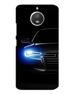 Чехол для Motorola MOTO E4 с картинкой «Неоновый взгляд Audi»