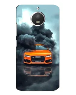 Чехол для Motorola MOTO E4 с картинкой «Audi в облаках дыма»