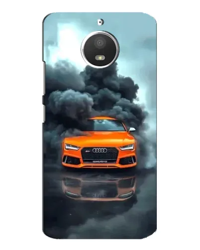 Чехол для Motorola MOTO E4 с картинкой «Audi в облаках дыма»