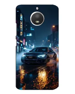 Чехол для Motorola MOTO E4 с картинкой «Ночной город и Audi»