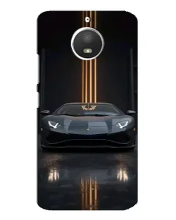 Чехол для Motorola MOTO E4 с картинкой «Lamborghini золотые линии»