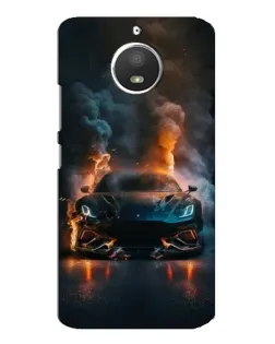 Чехол для Motorola MOTO E4 с картинкой «Lamborghini дымная эстетика»