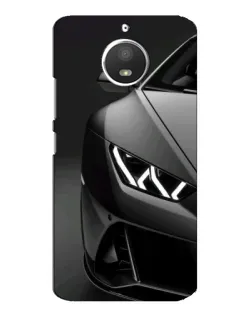 Чехол для Motorola MOTO E4 с картинкой «Lamborghini фары детализация»