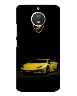 Чехол для Motorola MOTO E4 с картинкой «Lamborghini желтый акцент»