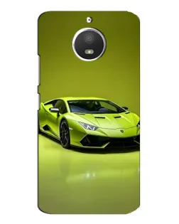 Чехол для Motorola MOTO E4 с картинкой «Салатовый Lamborghini Huracan»