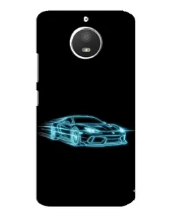 Чехол для Motorola MOTO E4 с картинкой «Неоновый контур Lamborghini»