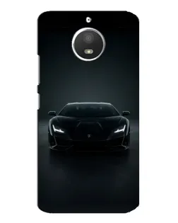 Чехол для Motorola MOTO E4 с картинкой «Черный Lamborghini Aventador»