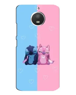Чехол для Motorola MOTO E4 с картинкой «Stitch и Angel Love»