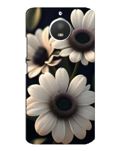 Чехол для Motorola MOTO E4 с картинкой «Белые маргаритки макро»