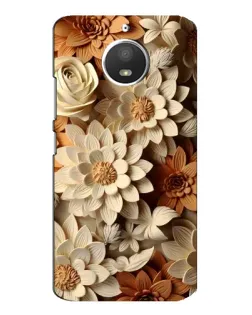 Чехол для Motorola MOTO E4 с картинкой «Бежевый флористический декор»