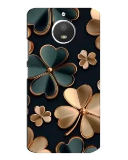 Чехол для Motorola MOTO E4 с картинкой «Клевер в золоте»