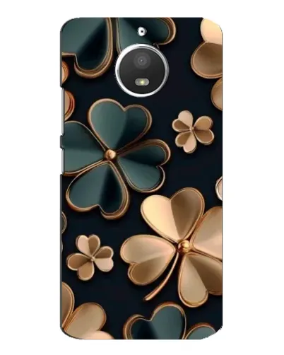 Чехол для Motorola MOTO E4 с картинкой «Клевер в золоте»