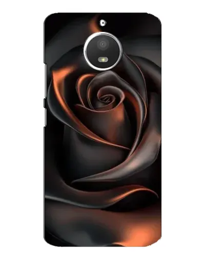 Чехол для Motorola MOTO E4 с картинкой «Шелковая черная роза»