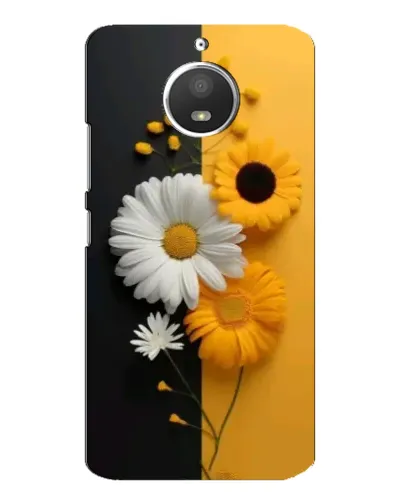 Чехол для Motorola MOTO E4 с картинкой «Подсолнух и ромашка»
