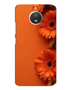 Чехол для Motorola MOTO E4 с картинкой «Оранжевые герберы»