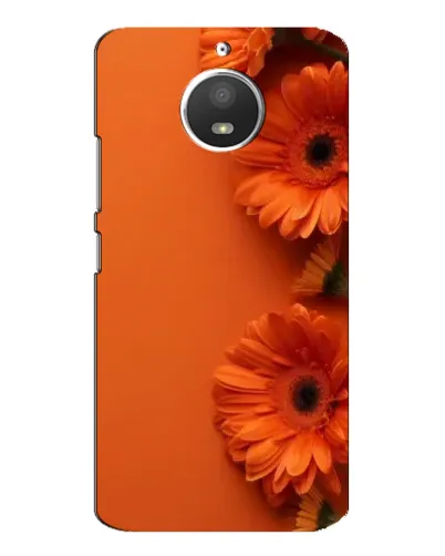 Чехол для Motorola MOTO E4 с картинкой «Оранжевые герберы»