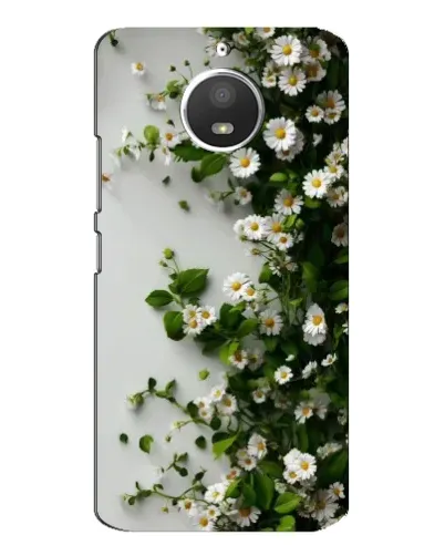 Чехол для Motorola MOTO E4 с картинкой «Ветка мелких белых цветов»