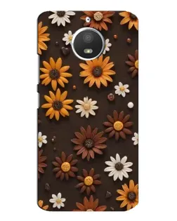 Чехол для Motorola MOTO E4 с картинкой «Узор из маленьких подсолнухов»