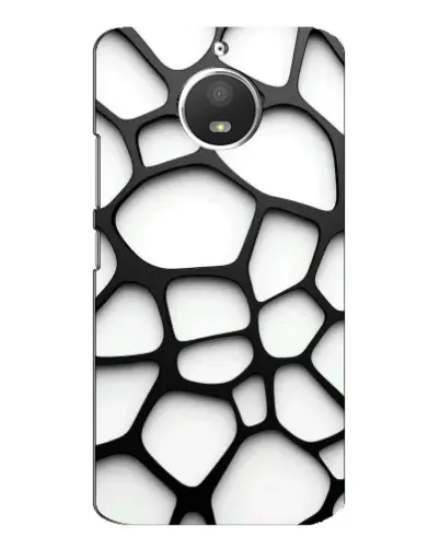 Чехол для Motorola MOTO E4 с картинкой «Белая объемная сетка»