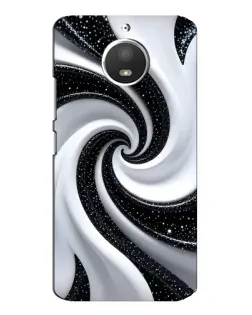 Чехол для Motorola MOTO E4 с картинкой «Черно-белая спираль»