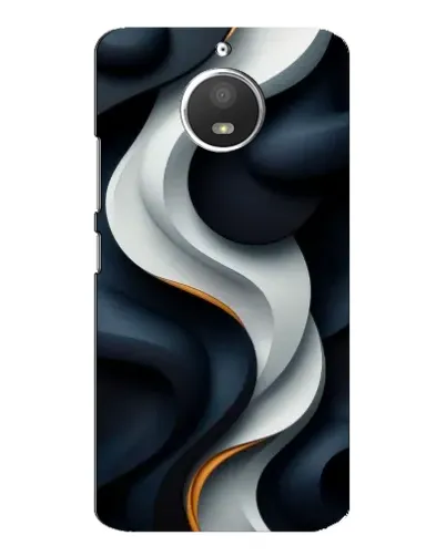 Чехол для Motorola MOTO E4 с картинкой «Объемные черно-белые ленты»
