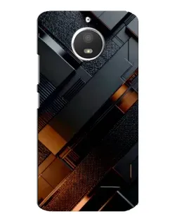 Чехол для Motorola MOTO E4 с картинкой «Черные геометрические блоки»
