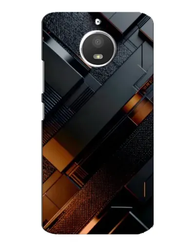 Чехол для Motorola MOTO E4 с картинкой «Черные геометрические блоки»