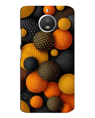 Чехол для Motorola MOTO E4 с картинкой «Объемные оранжевые сферы»