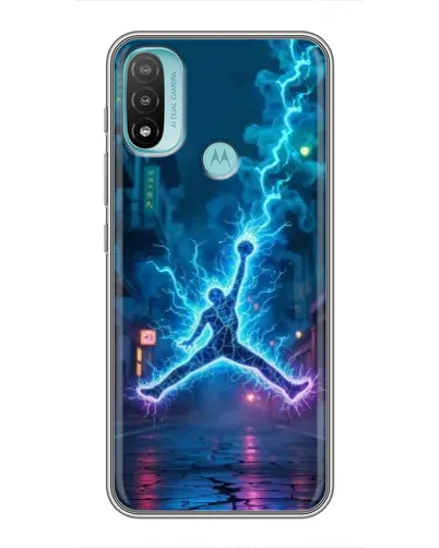 Чехол для Motorola MOTO E40 с картинкой «Jordan Gold Jumpman»