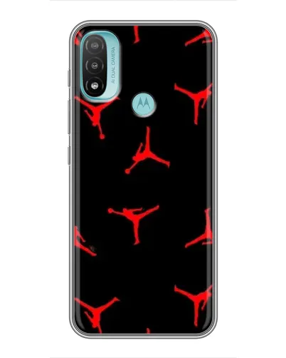 Чехол для Motorola MOTO E40 с картинкой «Jordan Red Pattern»