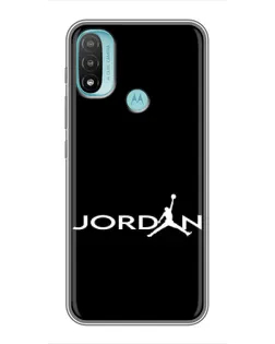 Чехол для Motorola MOTO E40 с картинкой «Jordan White Logo»