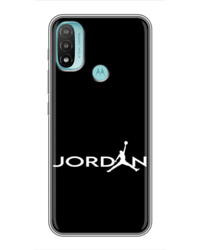 Чехол для Motorola MOTO E40 с картинкой «Jordan White Logo»