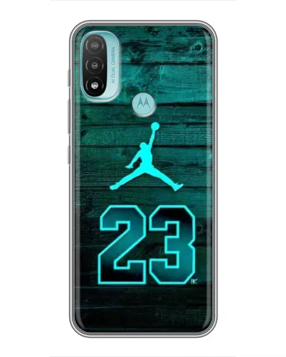 Чехол для Motorola MOTO E40 с картинкой «Jordan Cyan 23»