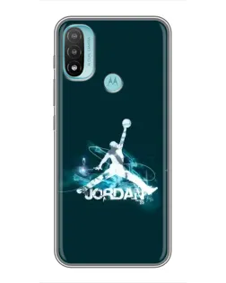 Чехол для Motorola MOTO E40 с картинкой «Jordan Blue Fire»