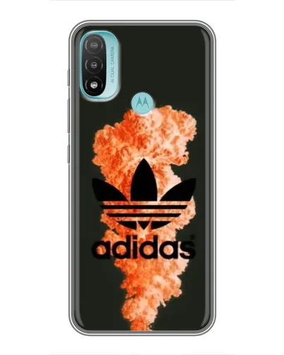 Чехол для Motorola MOTO E40 с картинкой «Оранжевый дым Adidas»