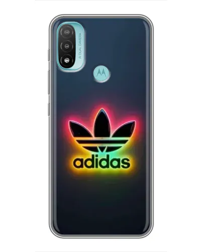 Чехол для Motorola MOTO E40 с картинкой «Неоновый Adidas»