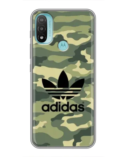 Чехол для Motorola MOTO E40 с картинкой «Милитари стиль Adidas»