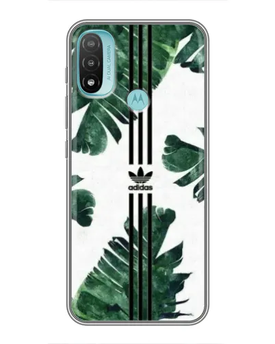 Чехол для Motorola MOTO E40 с картинкой «Пальмовые листья адидас»