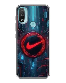 Чехол для Motorola MOTO E40 с картинкой «Техногенный стиль Nike»