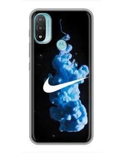Чехол для Motorola MOTO E40 с картинкой «Nike и синий дым»