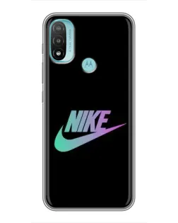 Чехол для Motorola MOTO E40 с картинкой «Nike — городская ночь»