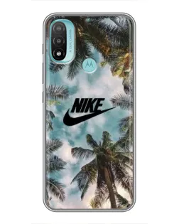 Чехол для Motorola MOTO E40 с картинкой «Тропический принт Nike»